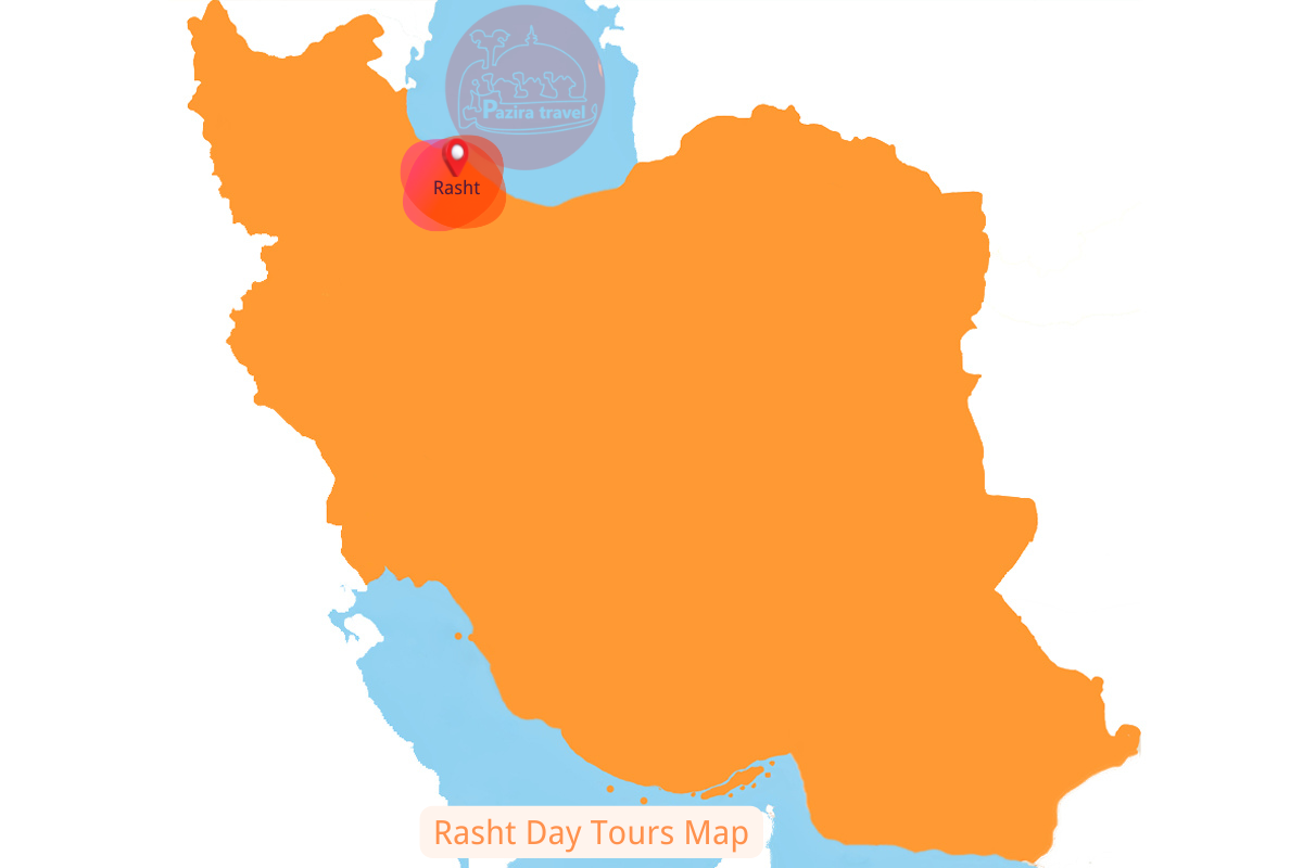 Explore Iran Rasht trip route on the map!
